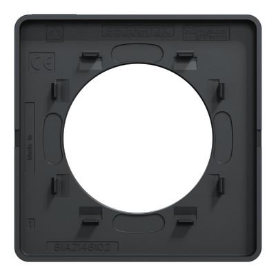 Plaque de finition 1 poste aluminium brossé/ anthracite - Odace 2011 Touch SCHNEIDER ELECTRIC