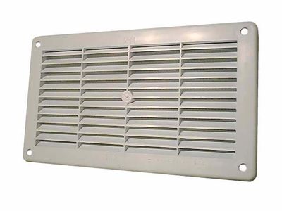 Grille plastique à visser 335 x 95 mm blanche à moustiquaire AUTOGYRE