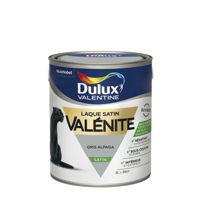 Peinture Laque Valénite Gris Alpaga satin 2 L - DULUX VALENTINE