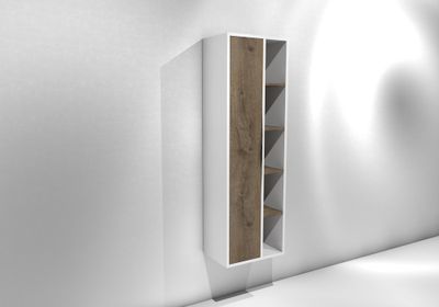 Colonne de salle de bains Frenchart L45 x H140 x P30 cm panneau de particules blanc et pitaya - CONCILIO