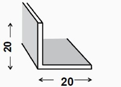 Cornière égale aluminium laqué blanc 20 x 20 x 1,2 mm 1 m CQFD