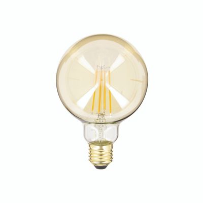 Lot de 2 ampoules LED déco Globe G95 au verre ambré 9 W = 806 Lumens blanc chaud - XANLITE