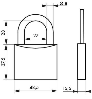Cadenas à clé largeur 50 mm THIRARD