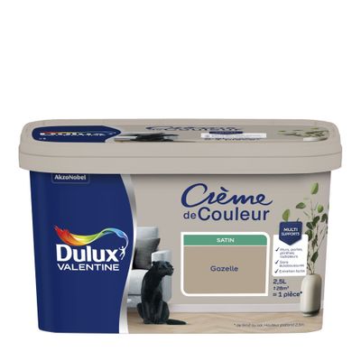 Peinture Crème de Couleur Gazelle satin 2,5 L - DULUX VALENTINE