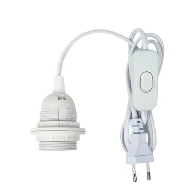 Kit douille E27 avec câble tissu et interrupteur blanc - TIBELEC