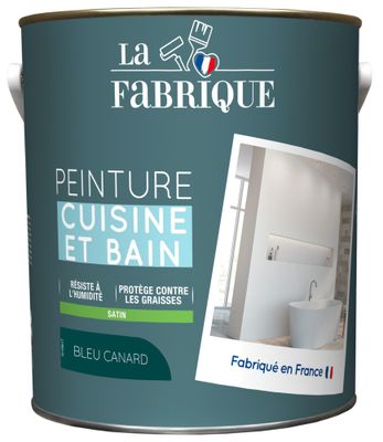 Peinture Cuisine & Bain Bleu Canard satin 2,5 L - LA FABRIQUE