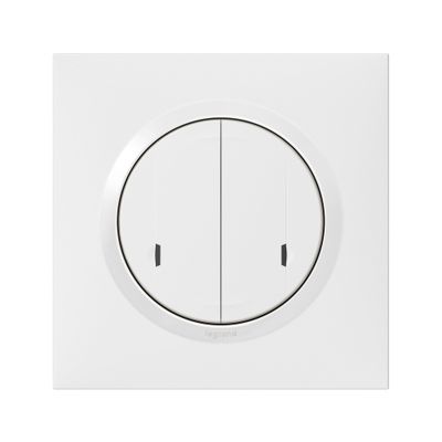 Double interrupteur connecté avec neutre + plaque Blanc - Dooxie with Netatmo