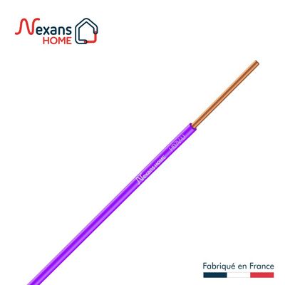 Fil électrique H07V-U 1,5 mm² rigide violet 25 m - NEXANS