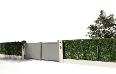 Portail battant aluminium LEO l.3,00 x H.1,75 m gris  - PREFALU