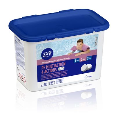 Chlore piscine 4 actions 1 kg GRE