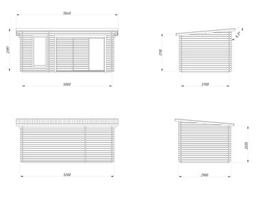 Sauna extérieur Palmako Sanna 6 places baie coulissante double vitrage -  18,3 m² - PALMAKO
