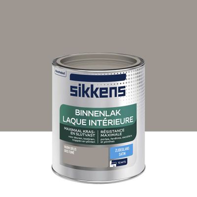 Peinture Laque intérieure gris fumé satin 0,75 L - SIKKENS