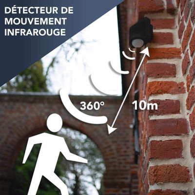 Détecteur de mouvement infrarouge noir multi-pose IP54 - TIBELEC