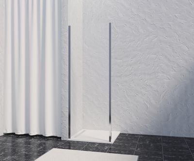 Paroi de douche latérale fixe 90x200 cm profilé chrome verre transparent 8 mm Signature - OCEA