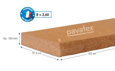 Fibre de bois Pavaflex Confort épaisseur 100 mm  122 x 57.5 cm SOPREMA