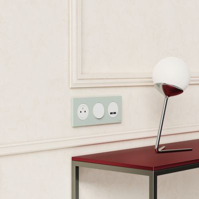 Plaque de finition 3 postes Odace 2025 vert jade - SCHNEIDER ELECTRIC