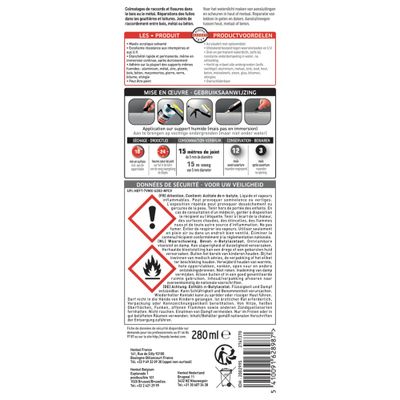 Mastic Special materials anti-fuites transparent 280 ml RUBSON