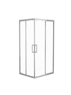 Accès d'angle avec portes de douche Barbades transparente avec profilés alu chromé 70 x 70 x 190 cm