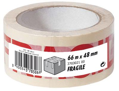 Ruban adhésif d'emballage fragile 66 m x 48 mm - 3M