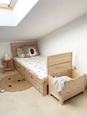 Coffre de rangement pin massif 48 x 70 x 40 cm