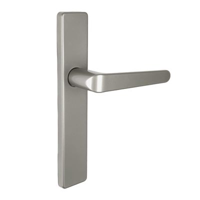 Poignées de porte sur plaques sans trou double entraxe Celio gris ALPERTEC