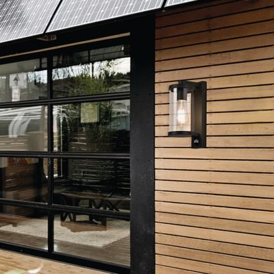 Applique extérieur E27 détecteur de mouvements Lenny noir IP44 60W - COREP