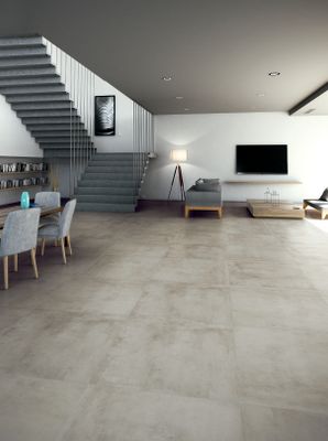Carrelage sol intérieur effet béton taupe PRESTIGE ép 8 mm 45 x 45 cm paquet de 1,45 m² PAREFEUILLE