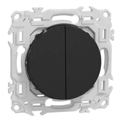 Double interrupteur va-et-vient ou poussoir Odace 2025 noir - SCHNEIDER ELECTRIC