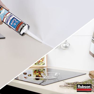 Mastic Joint Silicone Salle de bain saine blanc 280 ml par 2 - RUBSON