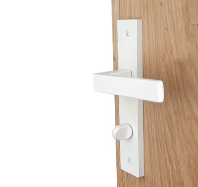 Poignées de porte sur plaques à condamnation Loft blanc mat ALPERTEC