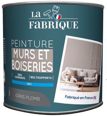 Peinture mur et boiserie Gris Plomb mat 0,5 L - LA FABRIQUE