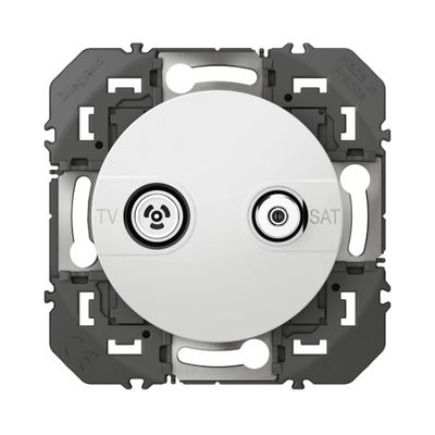 Prise TV et satellite étoile blindée encastrable Blanc - Dooxie LEGRAND