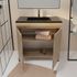 Meuble de salle de bains Timber 2 portes L80 x H83 x P46 cm MDF chêne naturel + vasque céramique noire - AURLANE