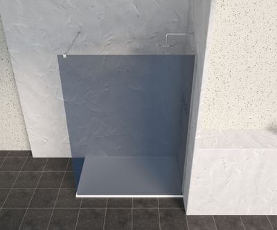 Paroi de douche à l'italienne 140x200 cm profilé chrome verre fumé 8 mm Signature - OCEA