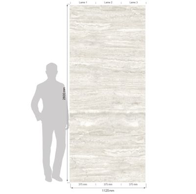 Lambris PVC Element 3D Romano Bianco - 8 x 375 x 2600 mm - GROSFILLEX