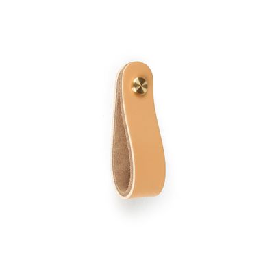 Poignée bouton cuir crème 128 mm REI