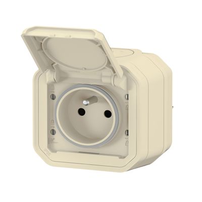 Prise électrique étanche IP55 en saillie 2 pôles + terre Sable - Plexo LEGRAND
