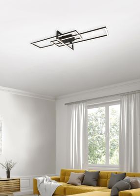 Plafonnier SALINAS noir LED 34W 3900 lumens blanc chaud - TRIO