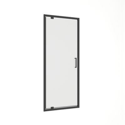 Porte de douche pivotante 90x200 cm profilé noir verre transparent 8 mm Signature - OCEA