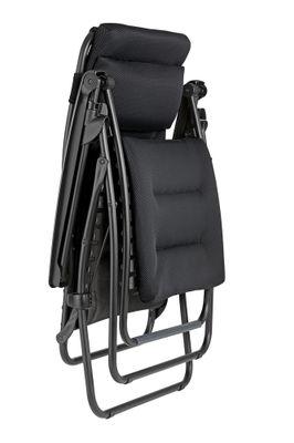 Fauteuil relax matelassé zéro gravité noir acier RSX CLIP -LAFUMA