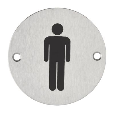 Plaque signalétique à visser Wc homme diamètre 76 mm THIRARD