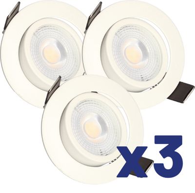 Spots LED encastrables orientables module remplaçable lumière blanc neutre Blanc par 3 - Ruby ARLUX