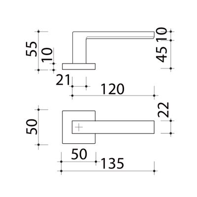 Poignées sur rosace Loft noir mat ALPERTEC
