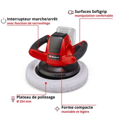 Polisseuse sans fil diamètre 254 mm 18 V sans batterie CE-CB 18/254 Li-Solo EINHELL