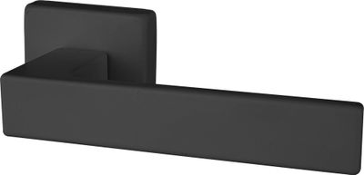 Poignées de porte sur rosaces carrées sans trou Loft noir mat ALPERTEC
