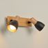 Réglette 2 spots E14 2x7W Noir et bois - Matteo COREP
