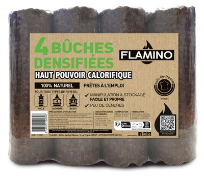 Bûche à haut pouvoir calorifique par 4 FLAMINO