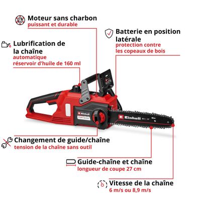 Tronçonneuse à batterie 18 V guide 30 cm FORTEXXA EINHELL