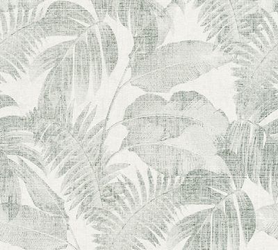 Papier peint pré-encollé expansé effet palm cosy vert 53 cm x 10 m AS CREATION