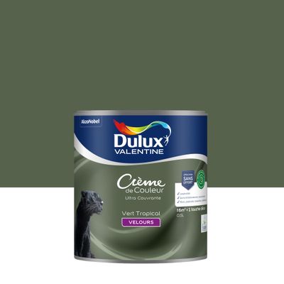 Peinture crème de couleur Vert Tropical velours 0,5L - DULUX VALENTINE